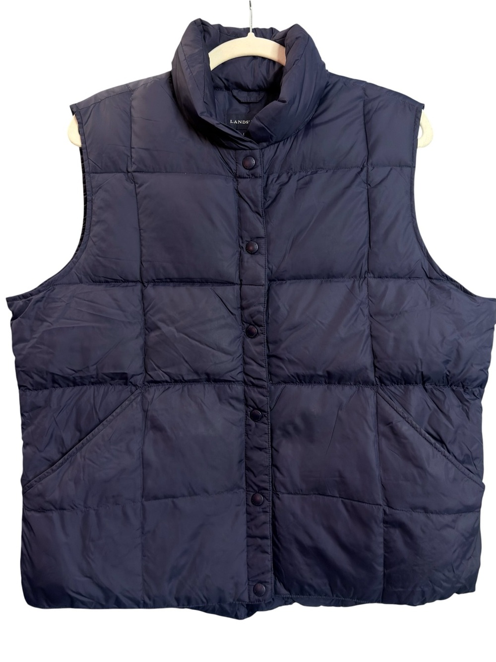 LANDS’ END Youth Large 14-16 Navy Down Puffer Vest Jacket